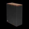 7-Slot Black Aluminum Knife Block with Wood Insert